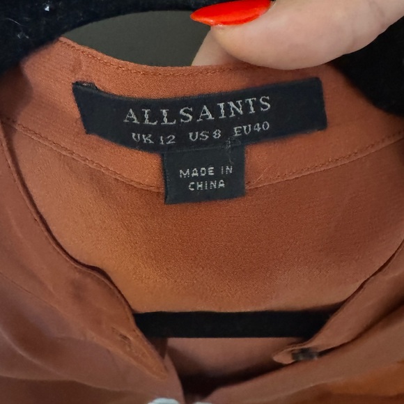 AllSaints Burnt Orange Dress - Picture 3 of 4